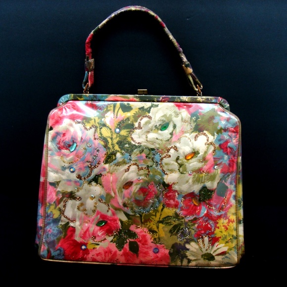 vintage Handbags - Pretty vintage floral purse-unique flower handbag